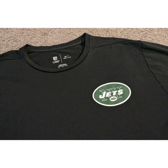 Nike NFL OnField Dri-Fit New York Jets Black Long Sleeve Shirt Men's 2XL - Picture 2 of 7